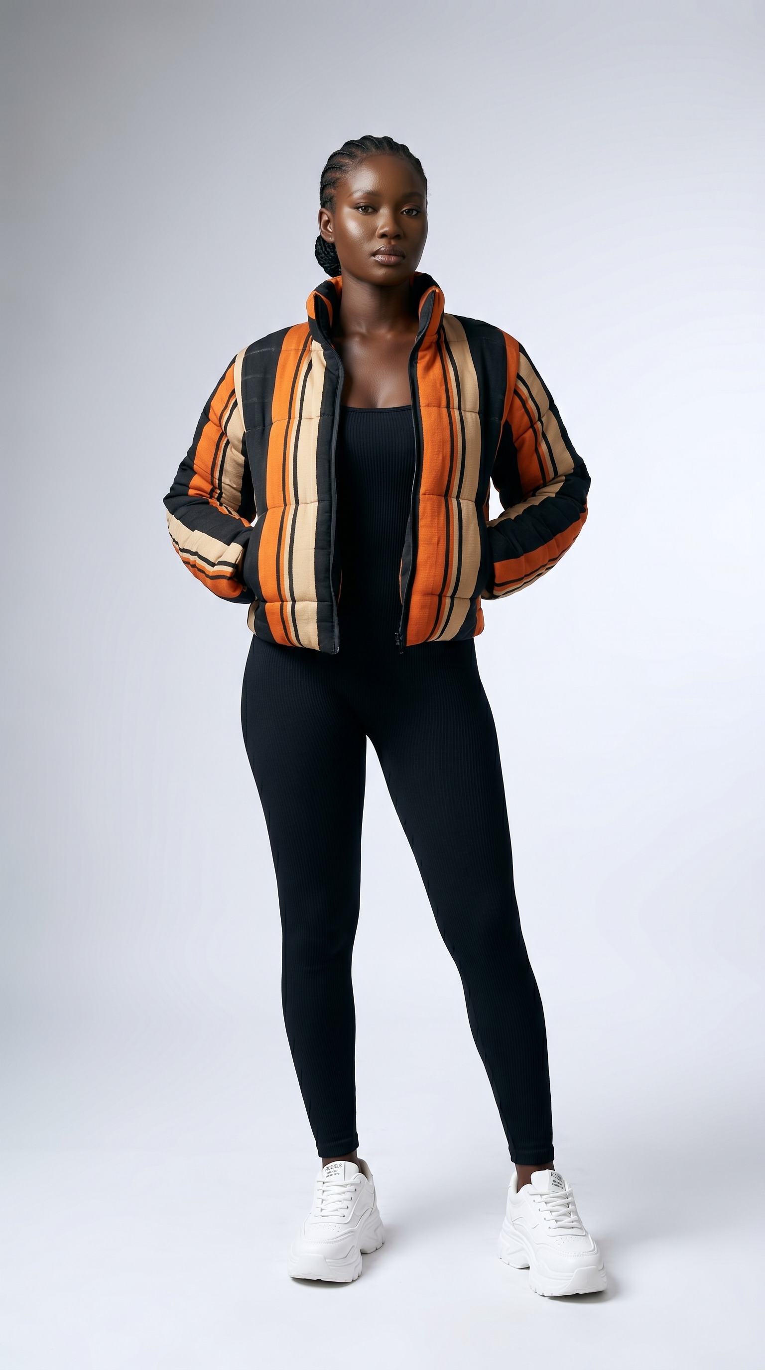 Aso Oke Puffer Jacket
